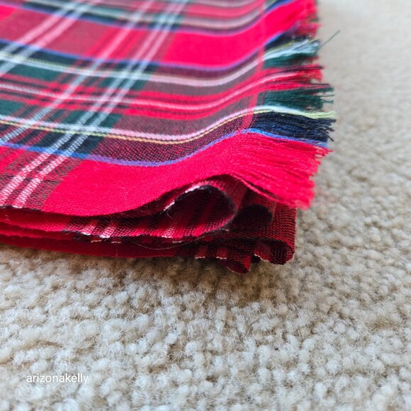 Drake's (?) Merino Wool Tartan Red Plaid Scarf - Picture 11 of 13